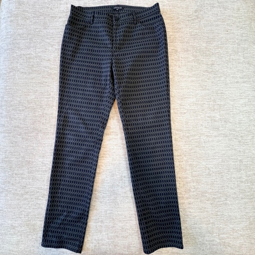 Lafayette 148 New York Geo Print Pants Stanton Career Business Women 10‎